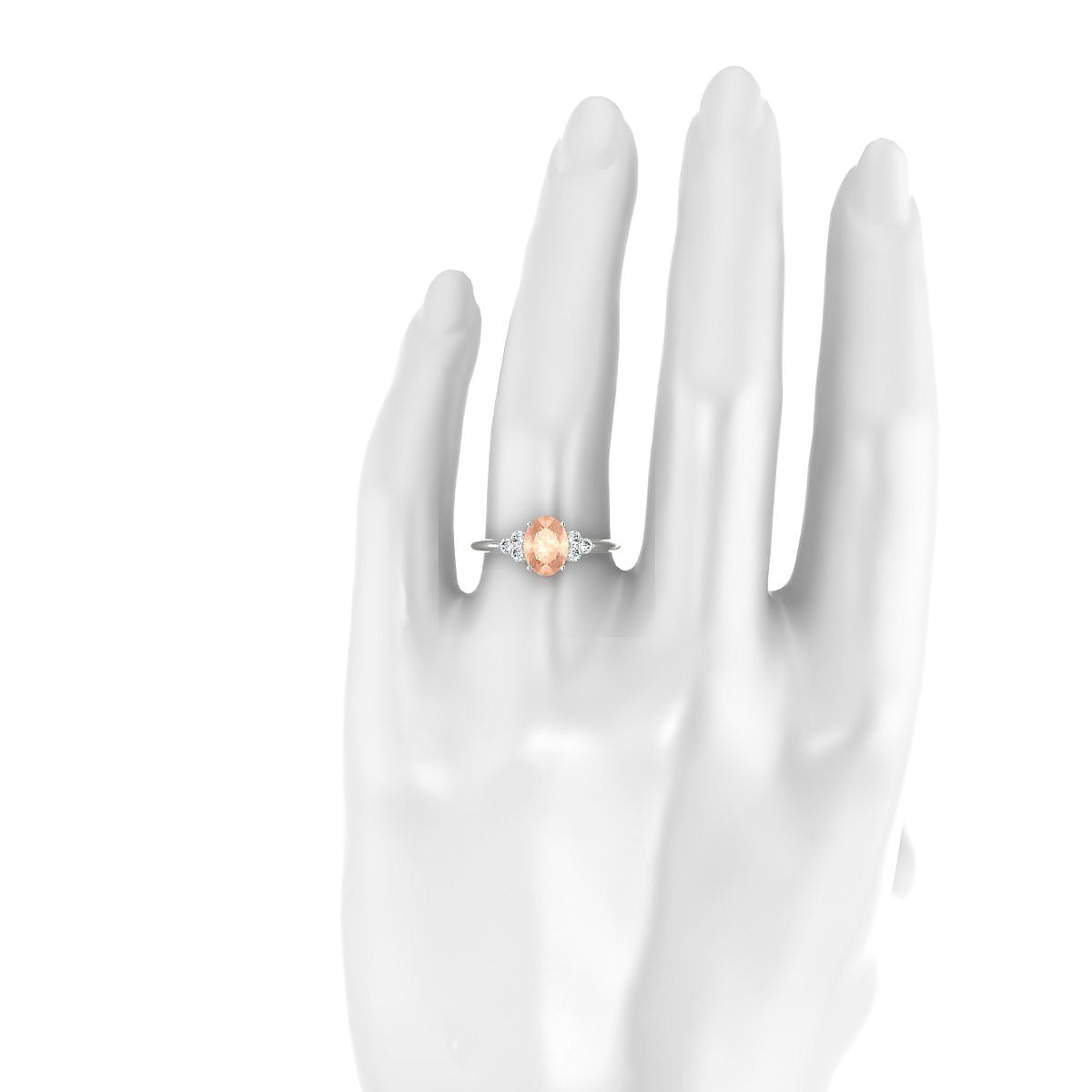Mirage | 18k White Gold 8 x 6 mm Oval Morganite Ring
