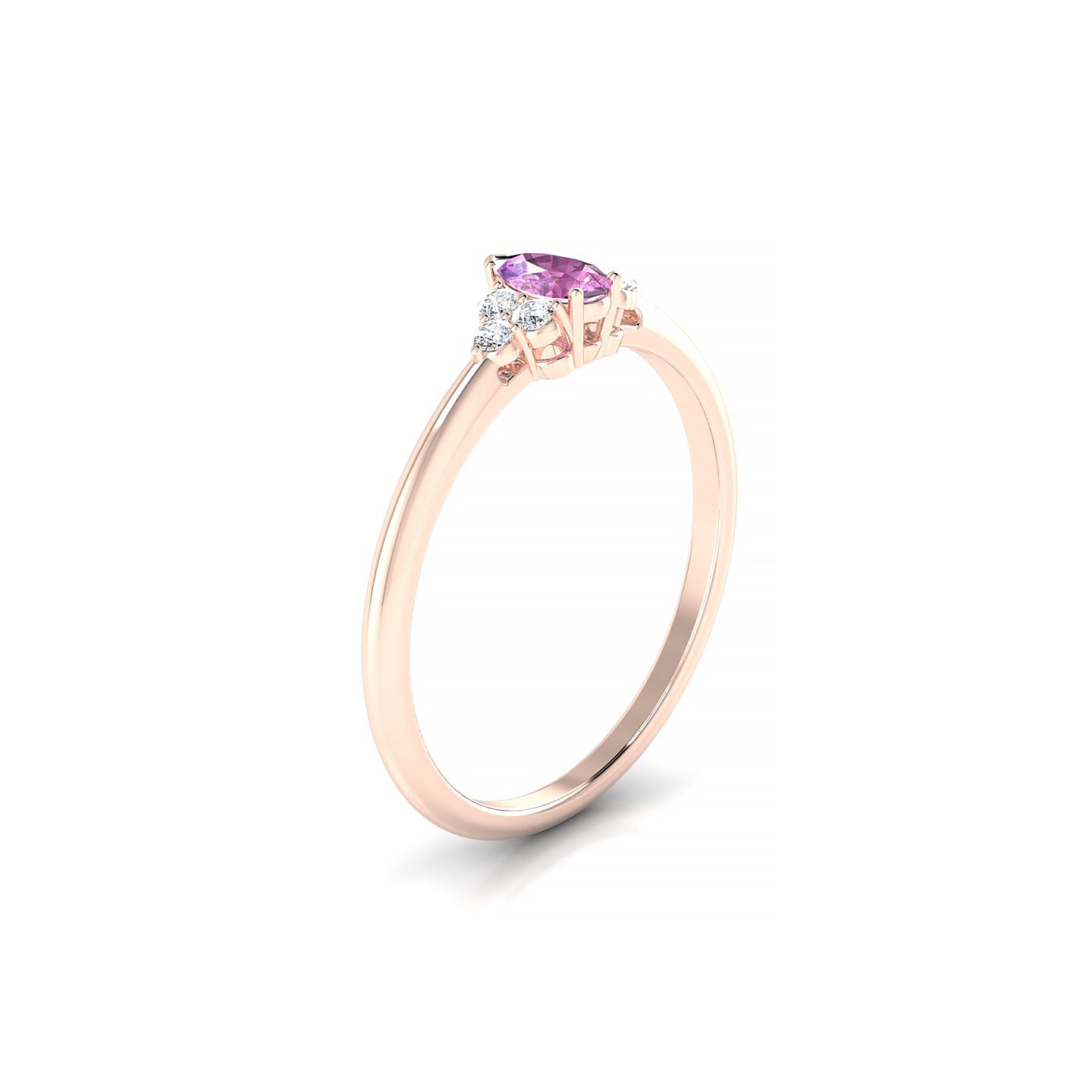 Mirage | 18k Rose Gold 5 x 3 mm Pear Pink Sapphire Ring