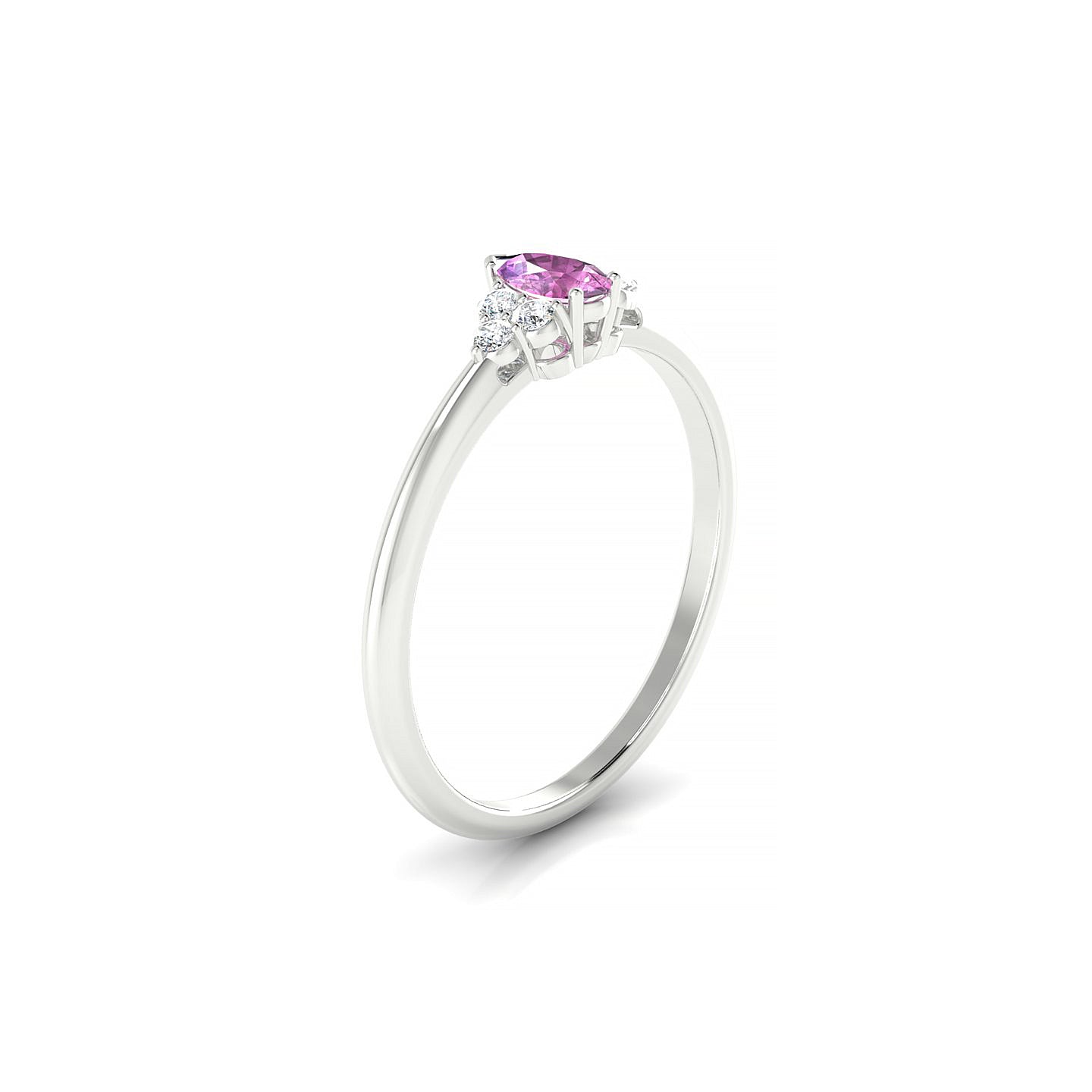 Mirage | 18k White Gold 5 x 3 mm Pear Pink Sapphire Ring