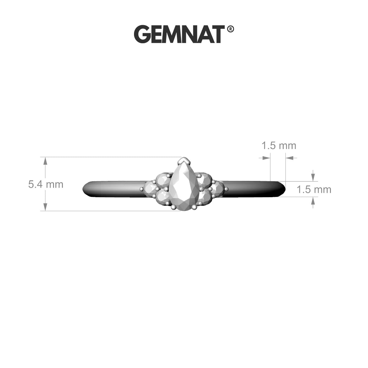 Mirage | 18k White Gold 5 x 3 mm Pear Diamond Ring