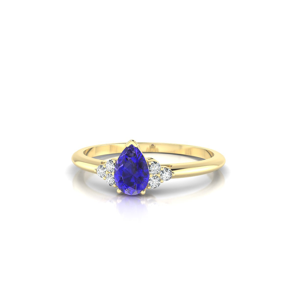 Mirage | 18k Yellow Gold 6 x 4 mm Pear Tanzanite Ring