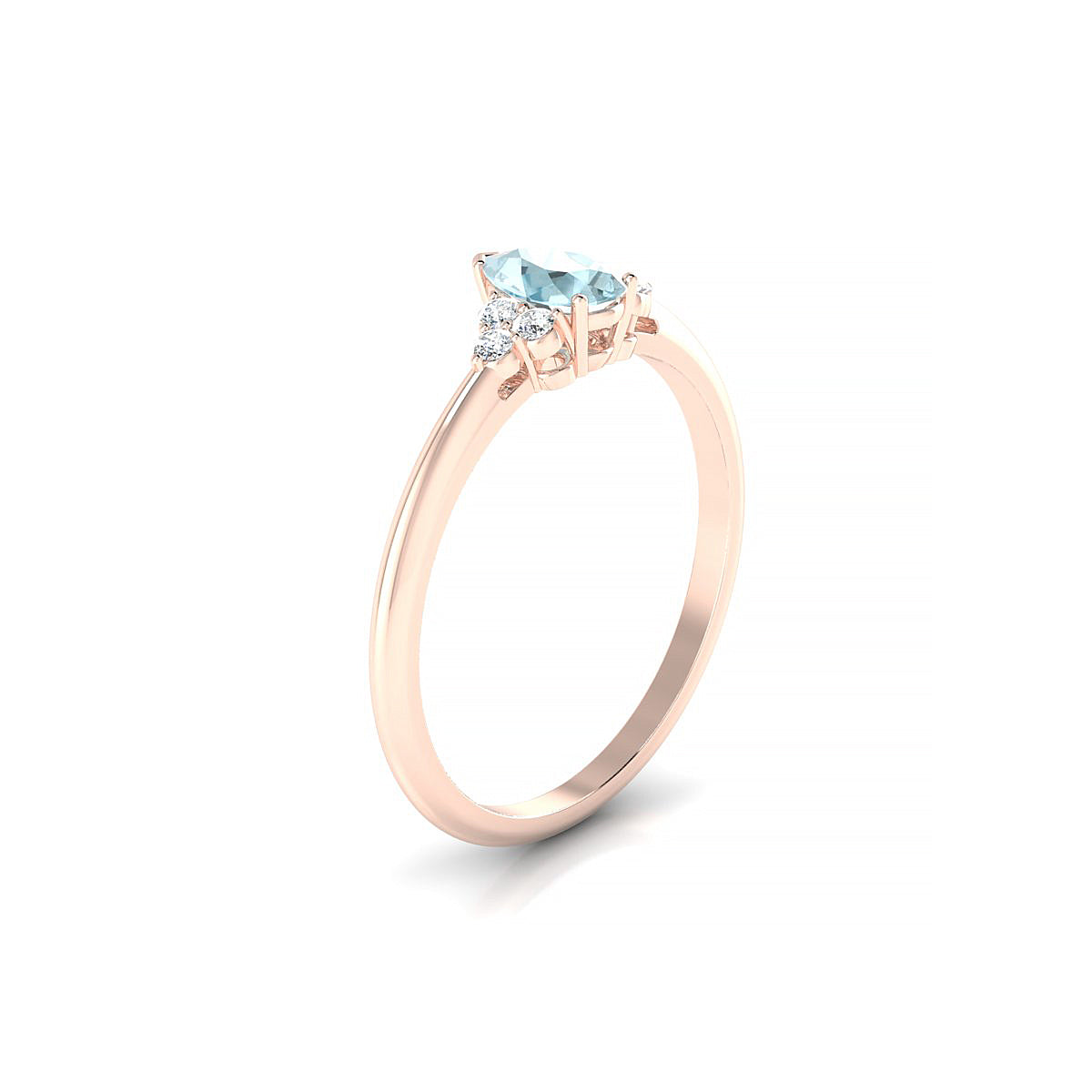 Mirage | 18k Rose Gold 6 x 4 mm Pear Aquamarine Ring