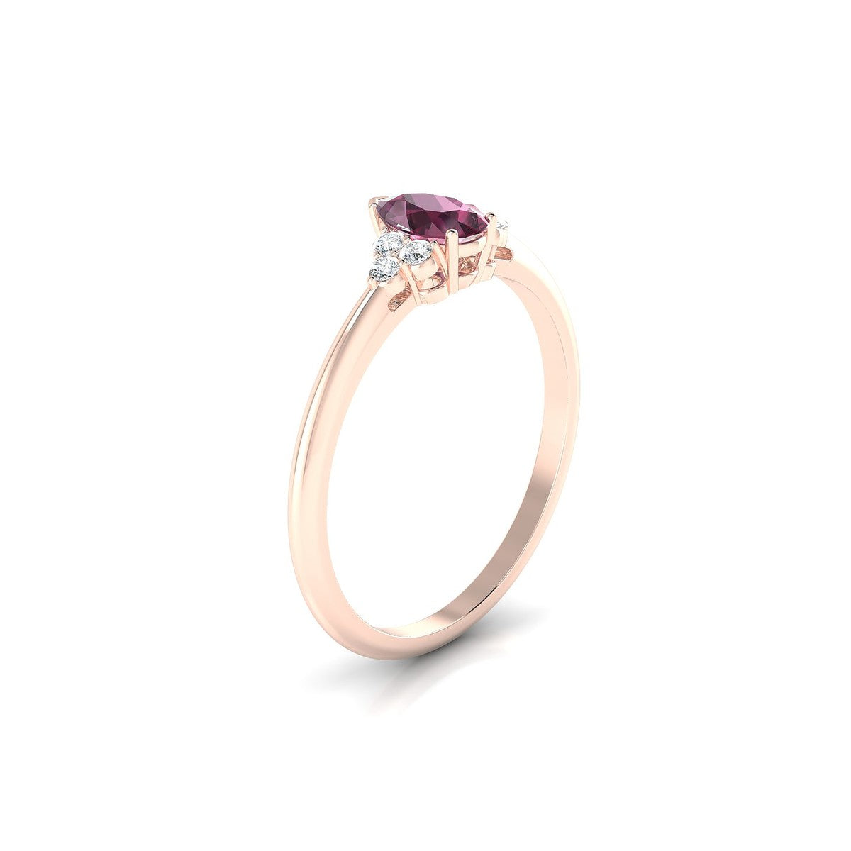 Mirage | 18k Rose Gold 6 x 4 mm Pear Rhodolite Ring