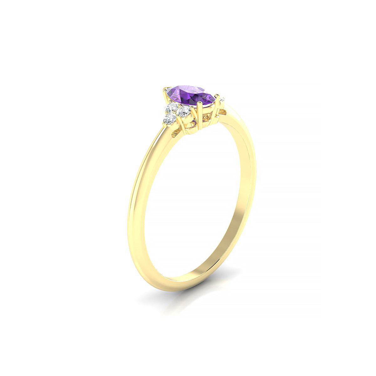 Mirage | 18k Yellow Gold 6 x 4 mm Pear Amethyst Ring