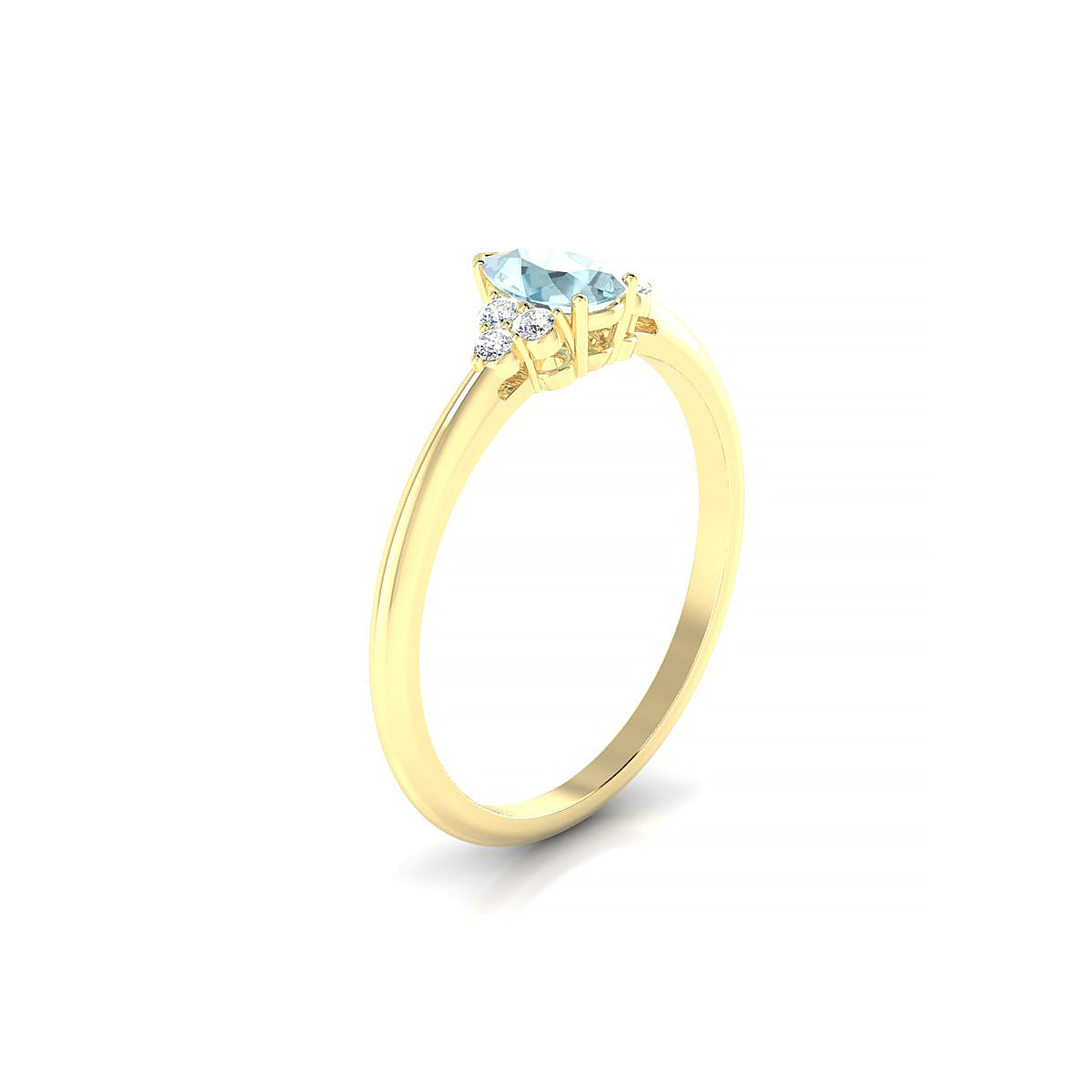 Mirage | 18k Yellow Gold 6 x 4 mm Pear Aquamarine Ring