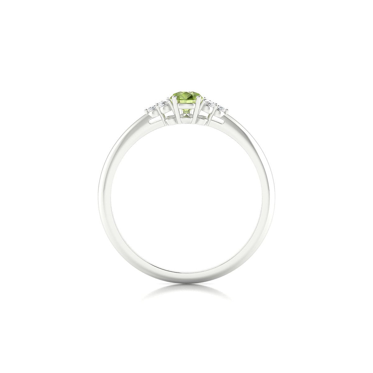 Mirage | 18k White Gold 6 x 4 mm Pear Peridot Ring