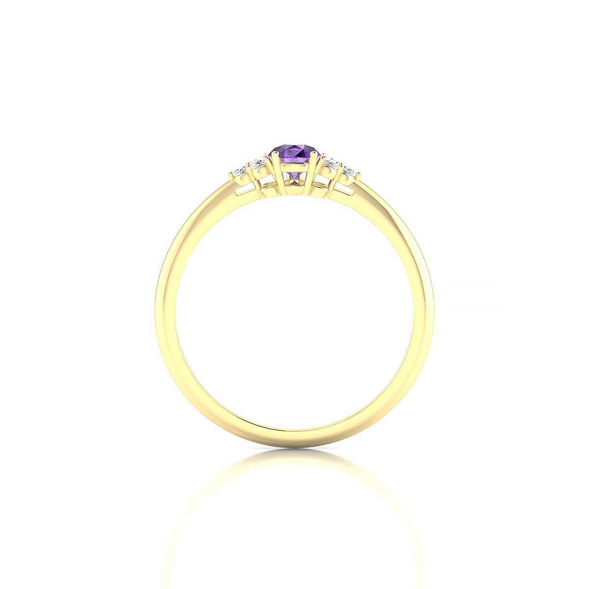 Mirage | 18k Yellow Gold 6 x 4 mm Pear Amethyst Ring