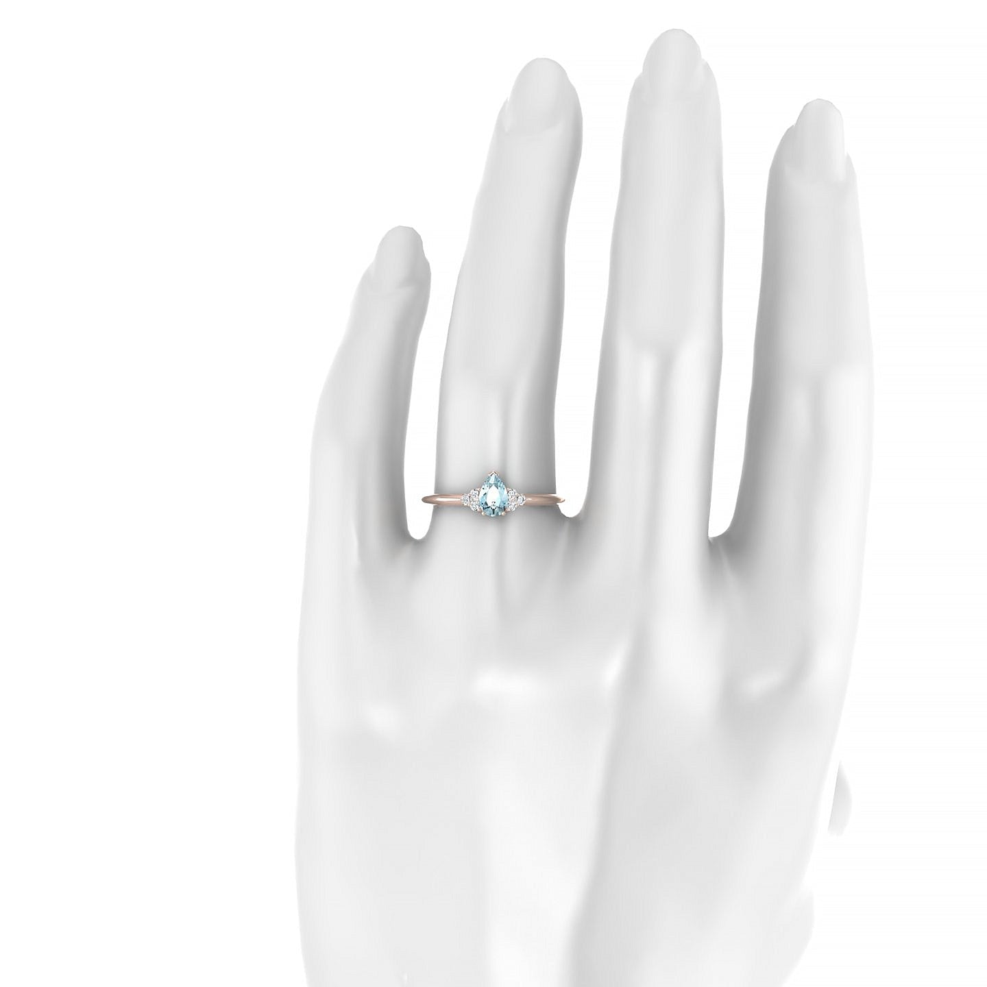 Mirage | 18k Rose Gold 6 x 4 mm Pear Aquamarine Ring
