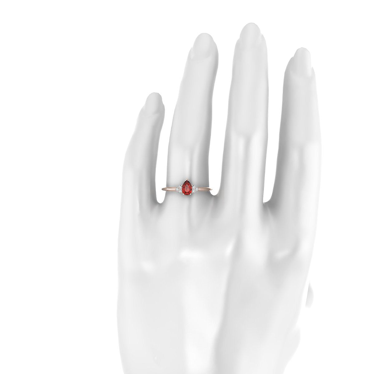 Mirage | 18k Rose Gold 6 x 4 mm Pear Garnet Ring