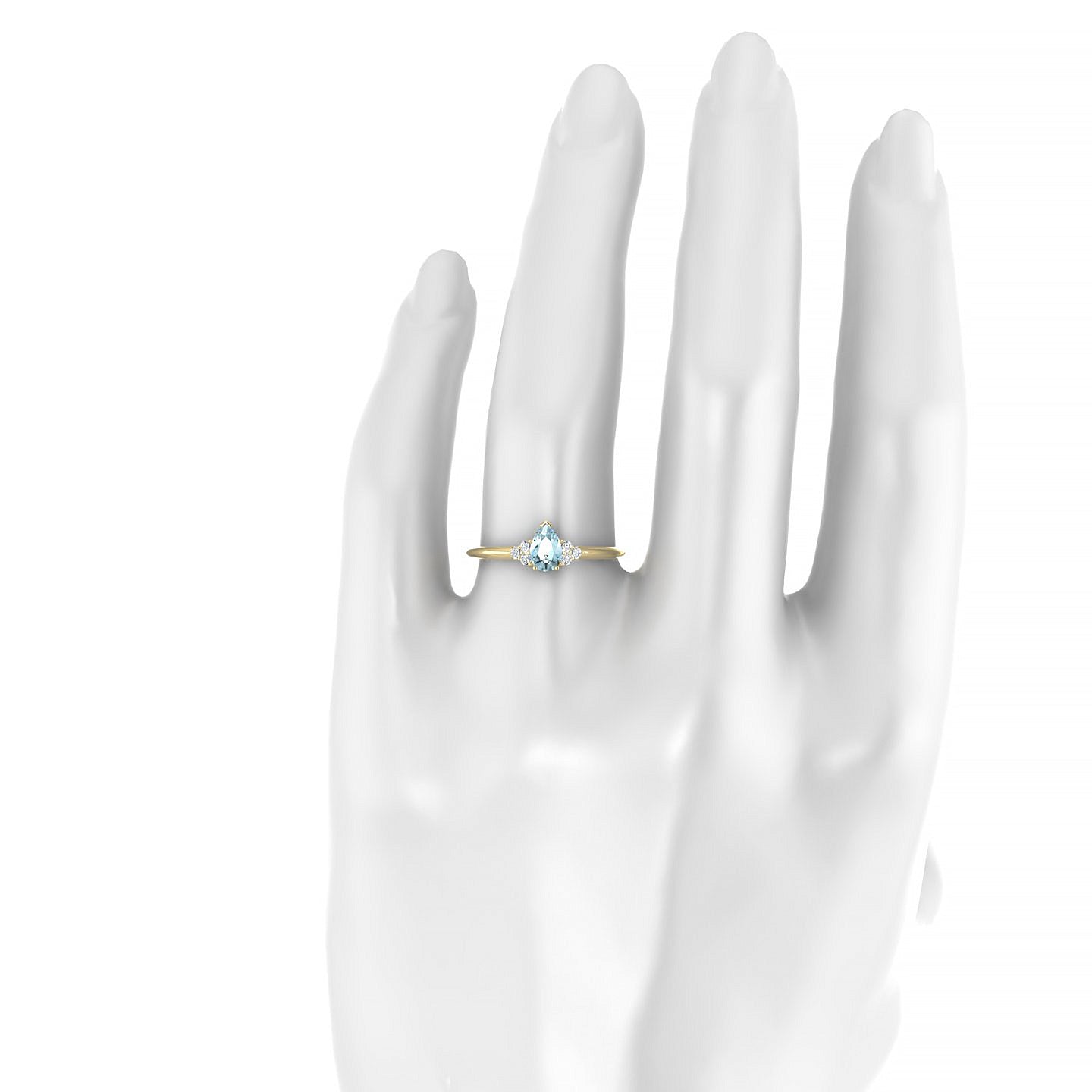 Mirage | 18k Yellow Gold 6 x 4 mm Pear Aquamarine Ring