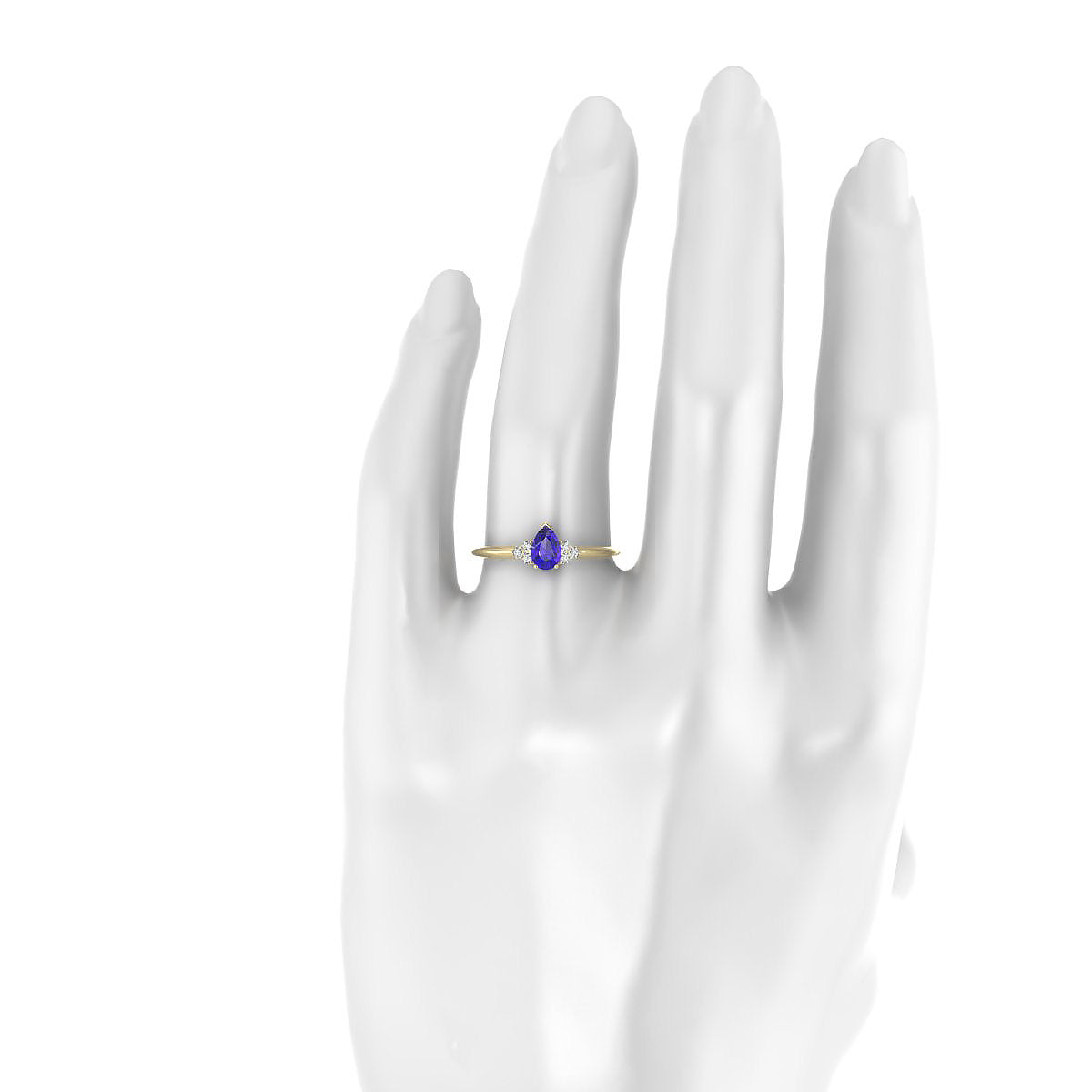 Mirage | 18k Yellow Gold 6 x 4 mm Pear Tanzanite Ring