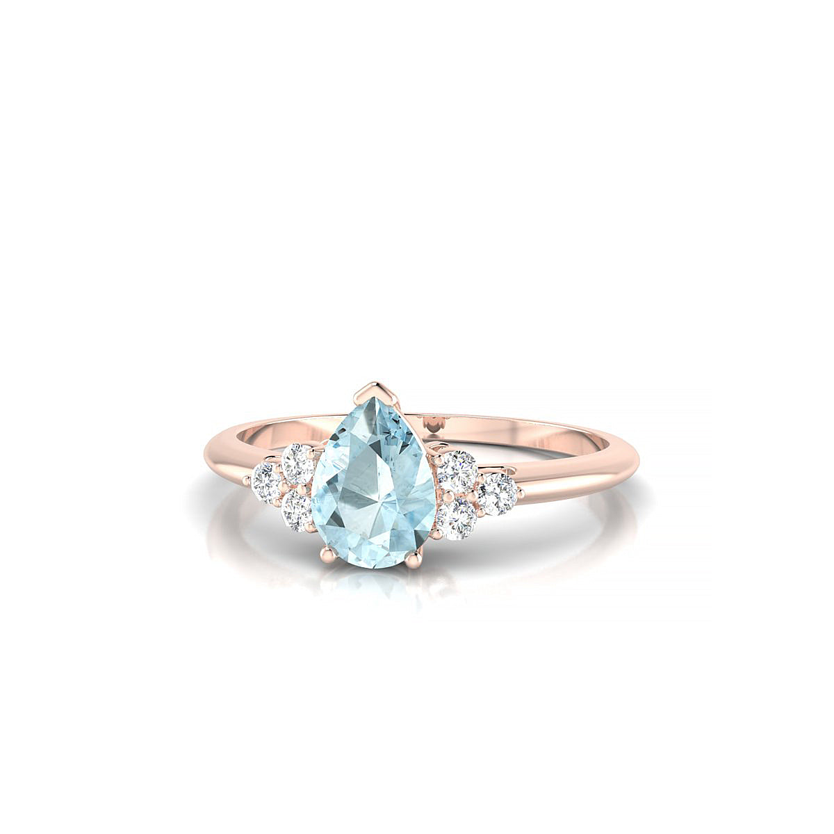 Mirage | 18k Rose Gold 7 x 5 mm Pear Aquamarine Ring