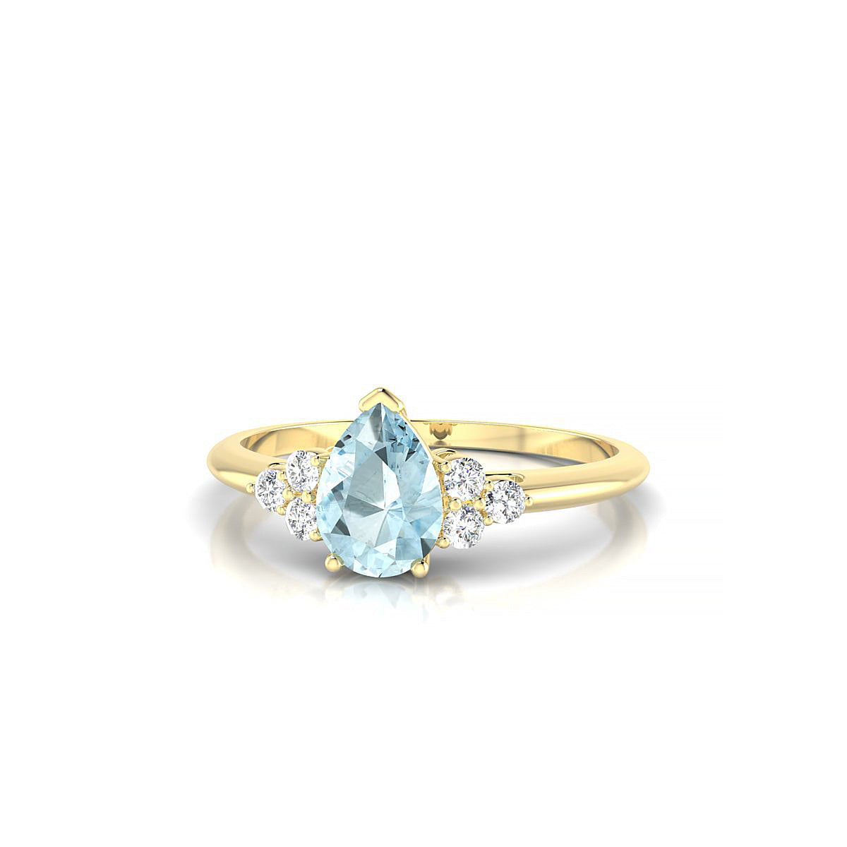 Mirage | 18k Yellow Gold 7 x 5 mm Pear Aquamarine Ring