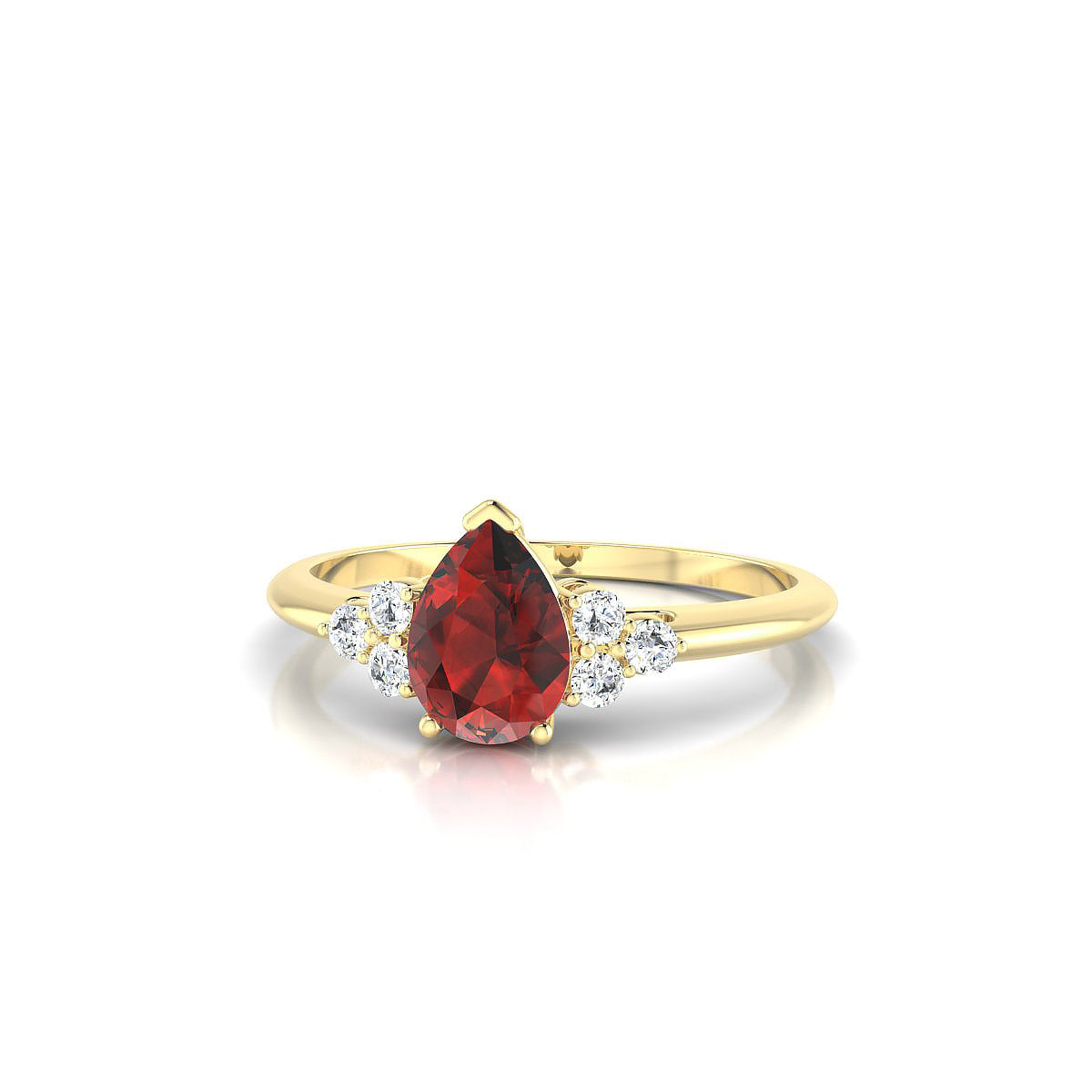 Mirage | 18k Yellow Gold 7 x 5 mm Pear Garnet Ring