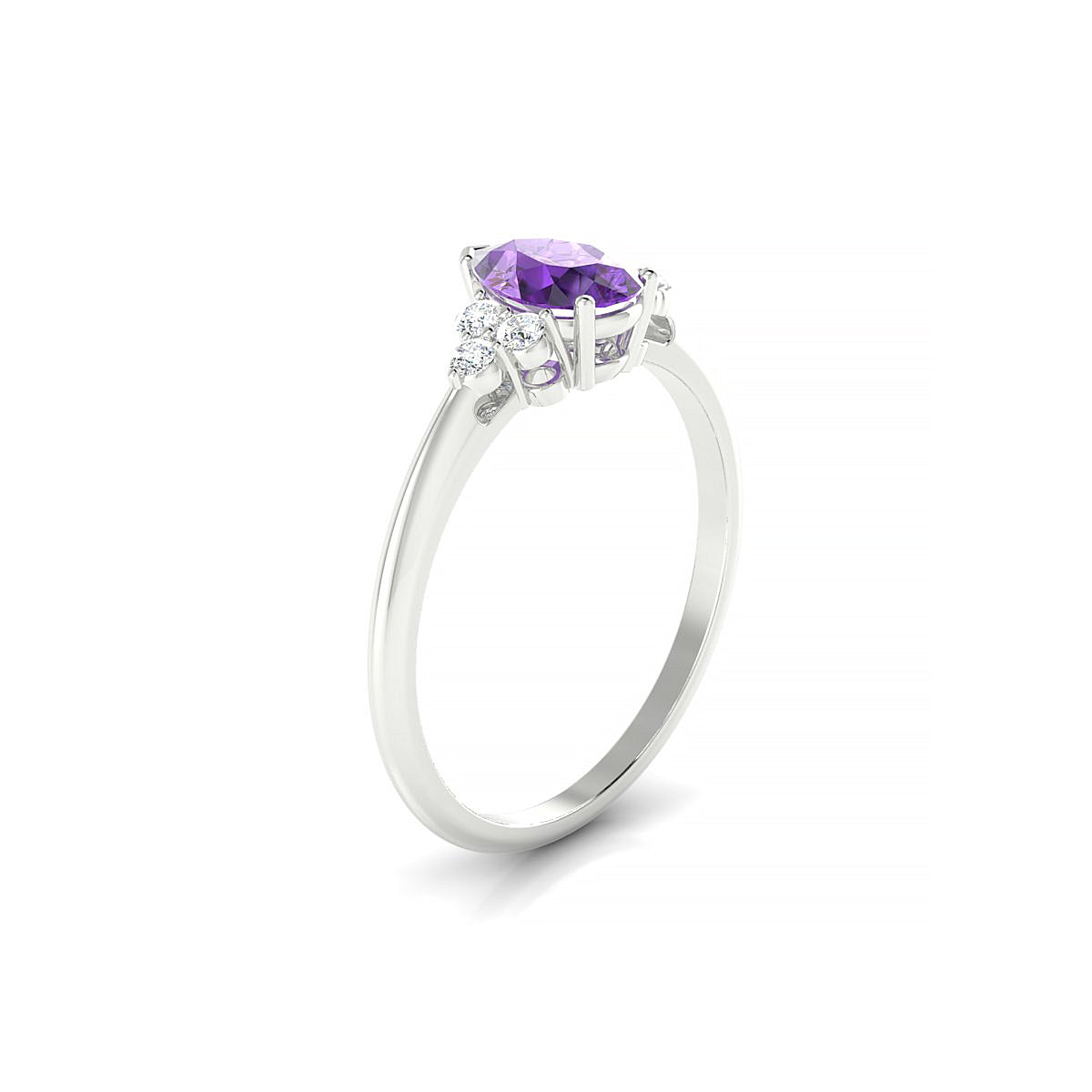 Mirage | 18k White Gold 7 x 5 mm Pear Amethyst Ring