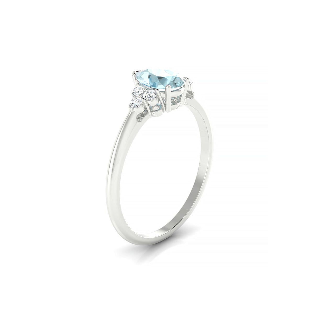 Mirage | 18k White Gold 7 x 5 mm Pear Aquamarine Ring