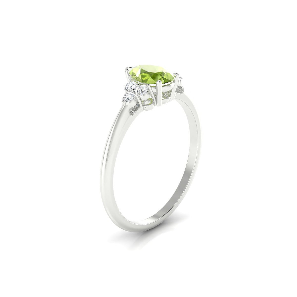 Mirage | 18k White Gold 7 x 5 mm Pear Peridot Ring