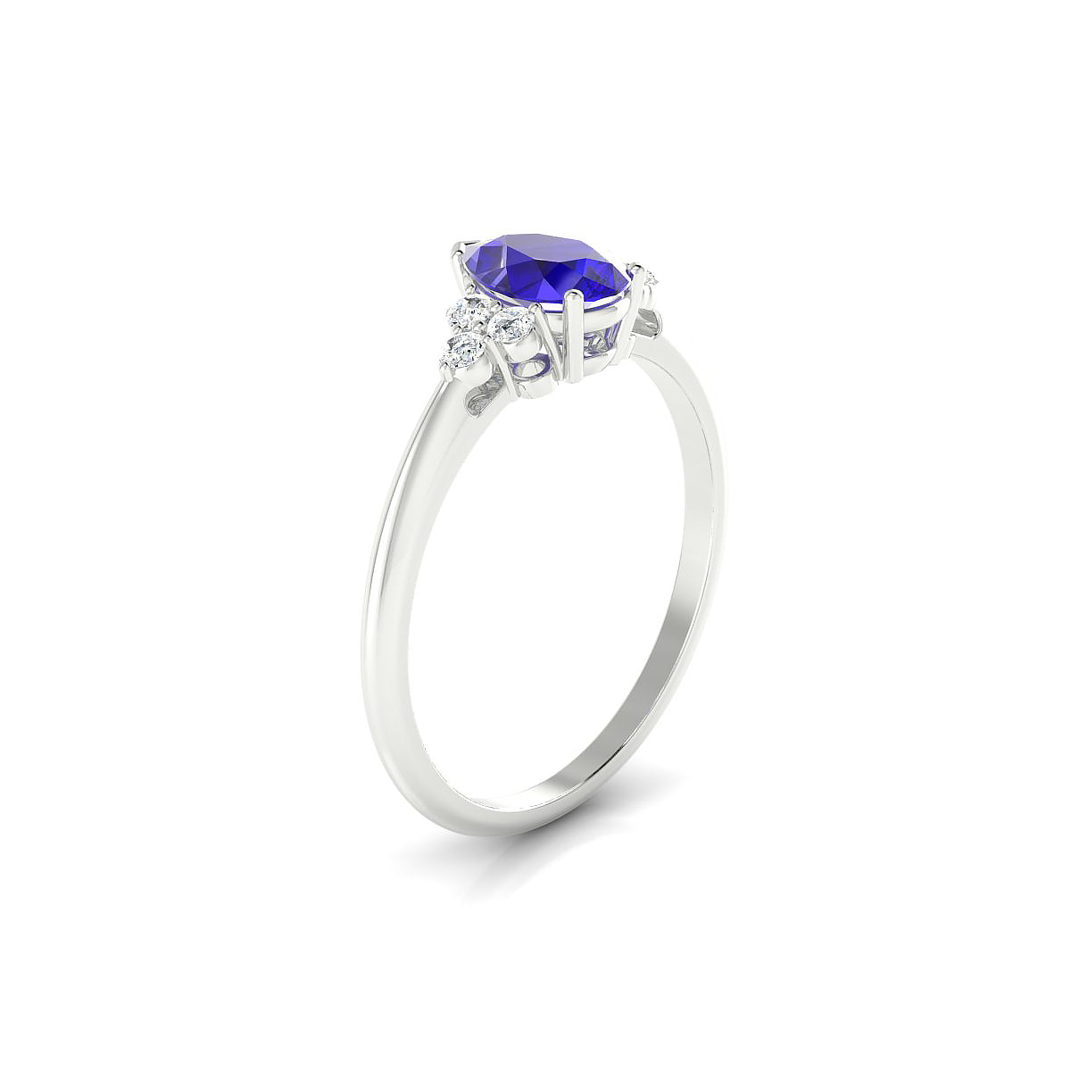 Mirage | 18k White Gold 7 x 5 mm Pear Tanzanite Ring