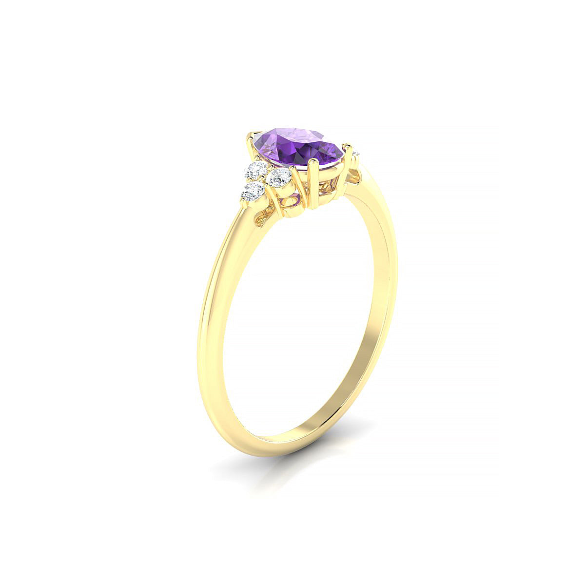 Mirage | 18k Yellow Gold 7 x 5 mm Pear Amethyst Ring