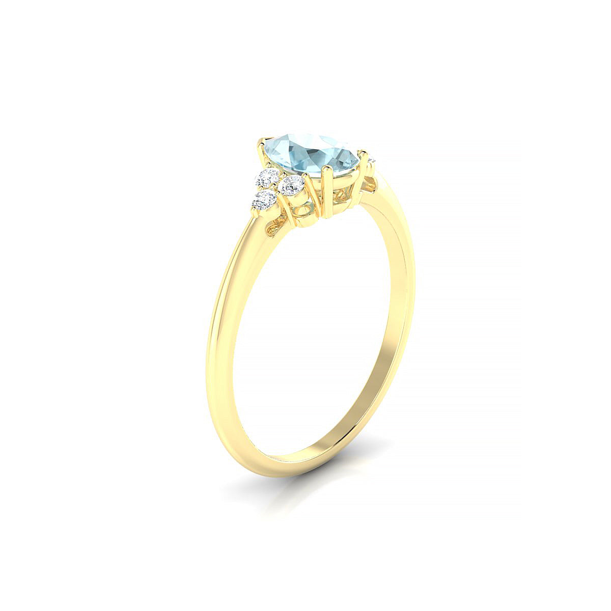 Mirage | 18k Yellow Gold 7 x 5 mm Pear Aquamarine Ring