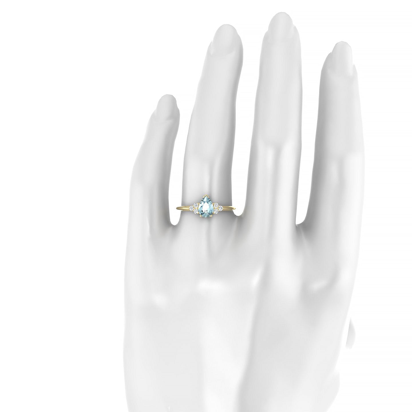 Mirage | 18k Yellow Gold 7 x 5 mm Pear Aquamarine Ring