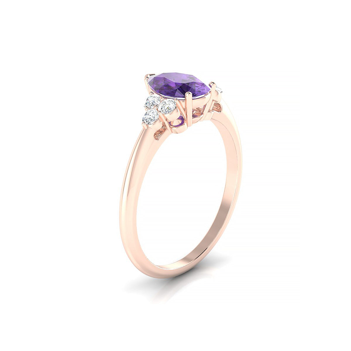 Mirage | 18k Rose Gold 8 x 6 mm Pear Amethyst Ring