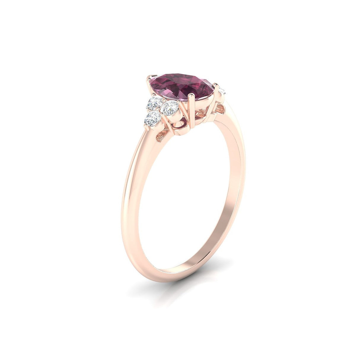 Mirage | 18k Rose Gold 8 x 6 mm Pear Rhodolite Ring