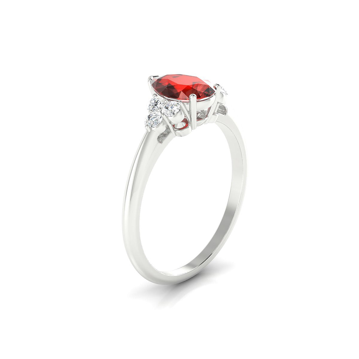 Mirage | 18k White Gold 8 x 6 mm Pear Garnet Ring