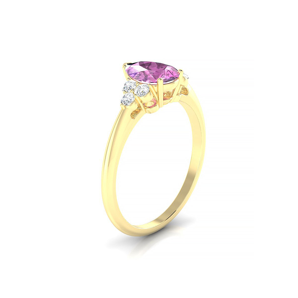 Mirage | 18k Yellow Gold 8 x 6 mm Pear Pink Sapphire Ring