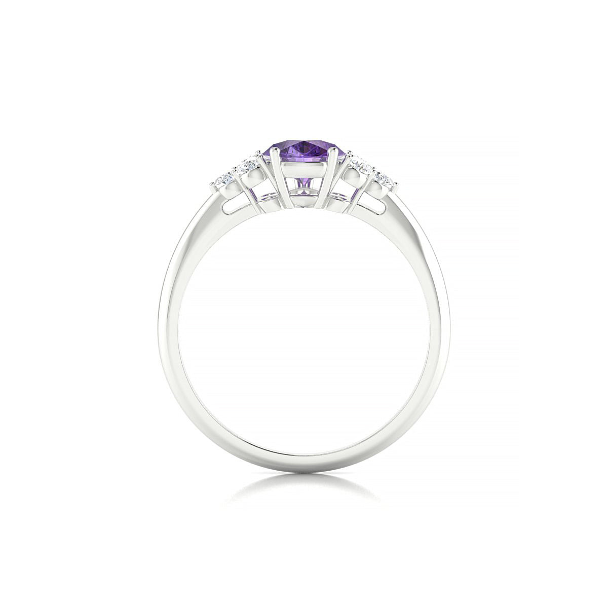 Mirage | 18k White Gold 8 x 6 mm Pear Amethyst Ring