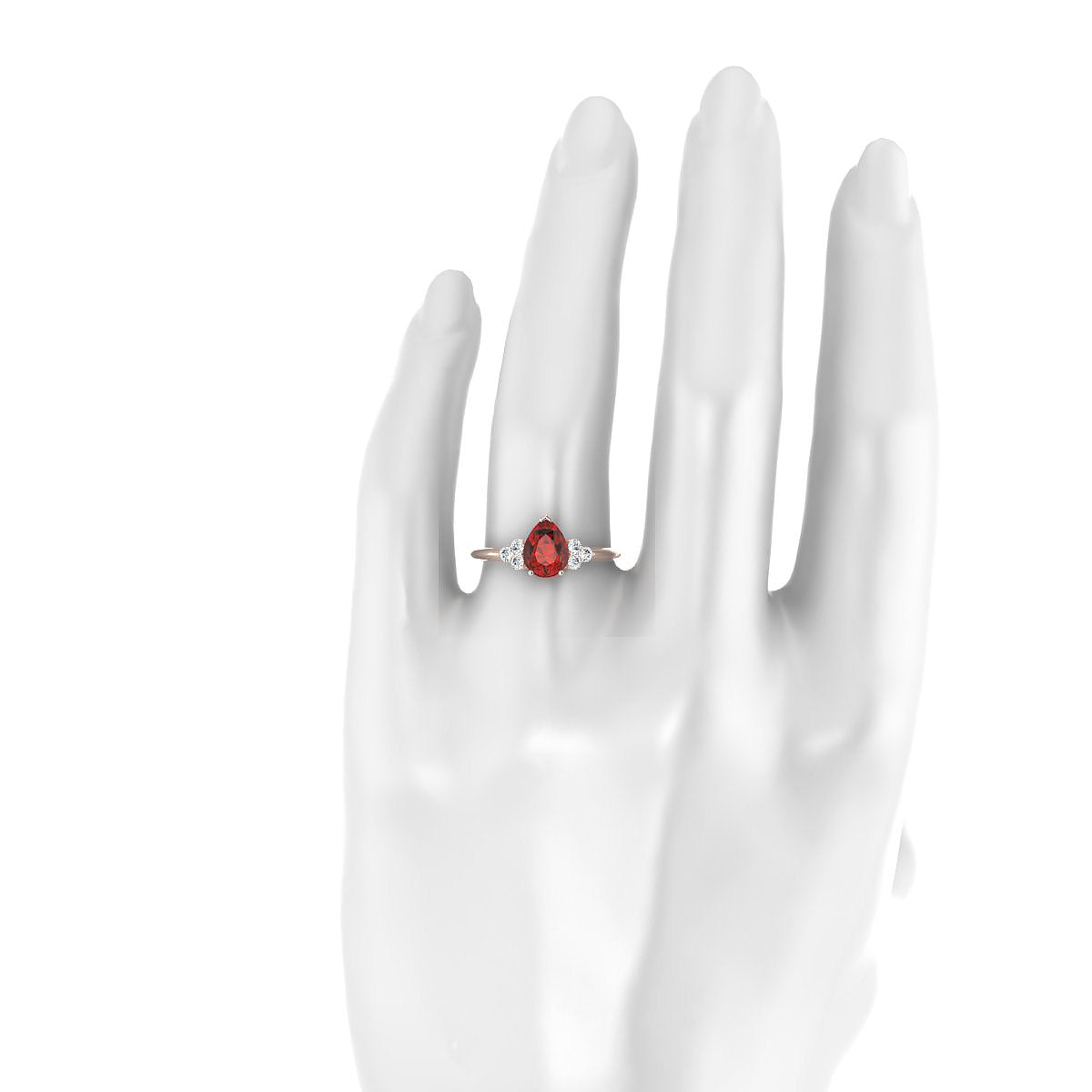 Mirage | 18k Rose Gold 8 x 6 mm Pear Garnet Ring