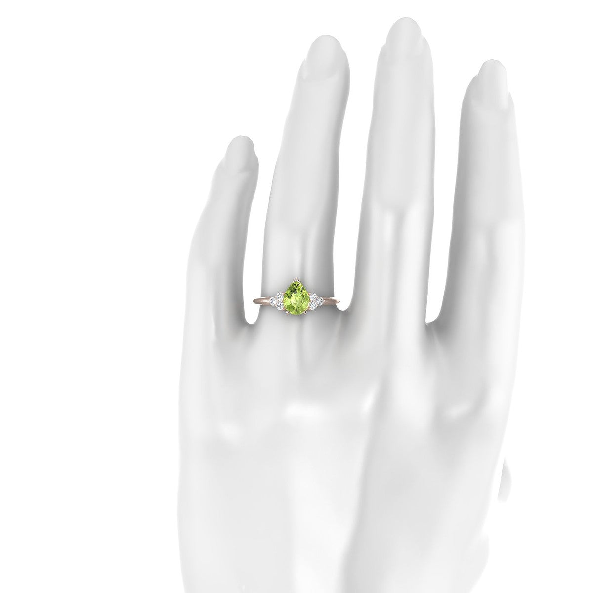 Mirage | 18k Rose Gold 8 x 6 mm Pear Peridot Ring