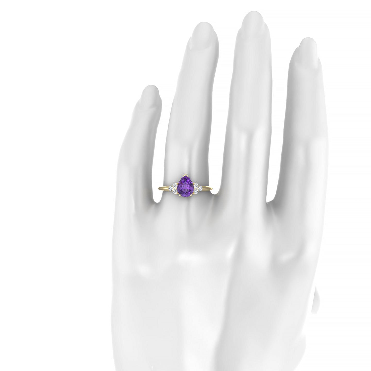 Mirage | 18k Yellow Gold 8 x 6 mm Pear Amethyst Ring