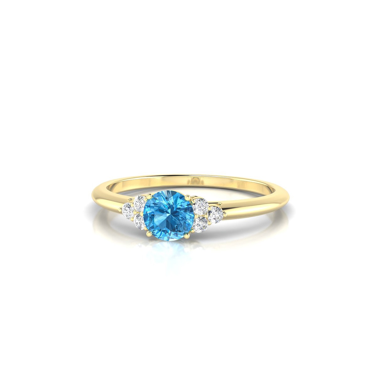 Mirage | 18k Yellow Gold 4.5 mm Round Topaz Ring