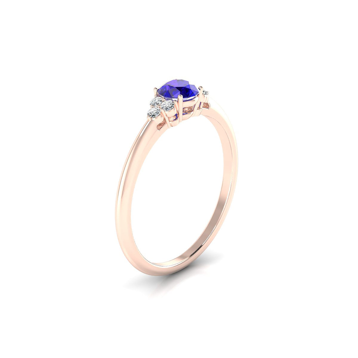 Mirage | 18k Rose Gold 4.5 mm Round Tanzanite Ring