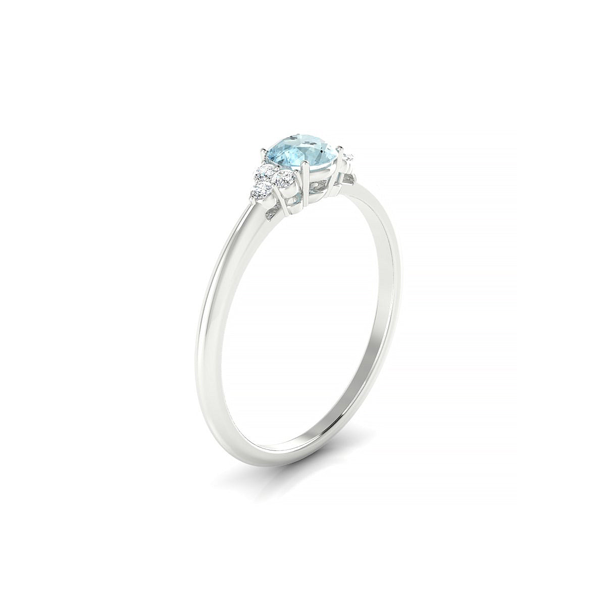 Mirage | 18k White Gold 4.5 mm Round Aquamarine Ring