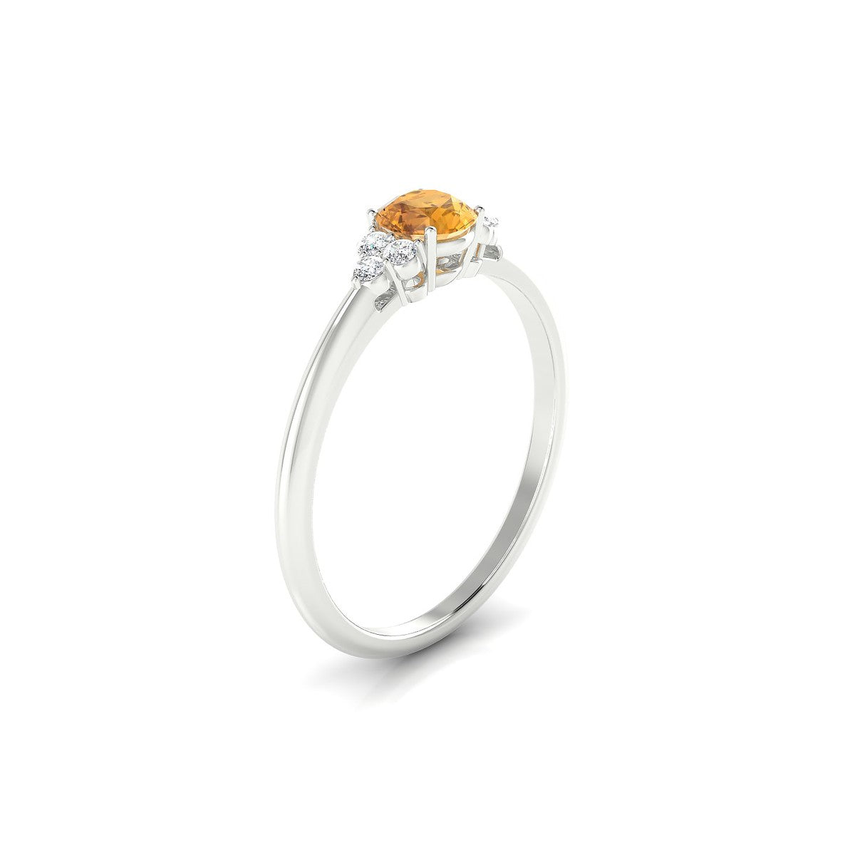 Mirage | 18k White Gold 4.5 mm Round Citrine Ring
