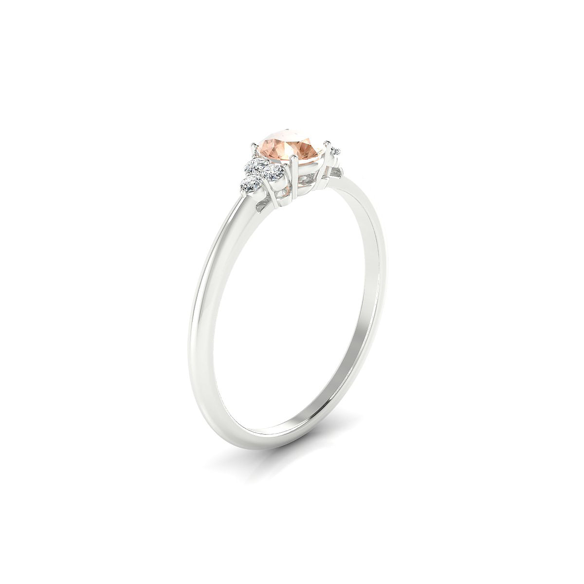 Mirage | 18k White Gold 4.5 mm Round Morganite Ring