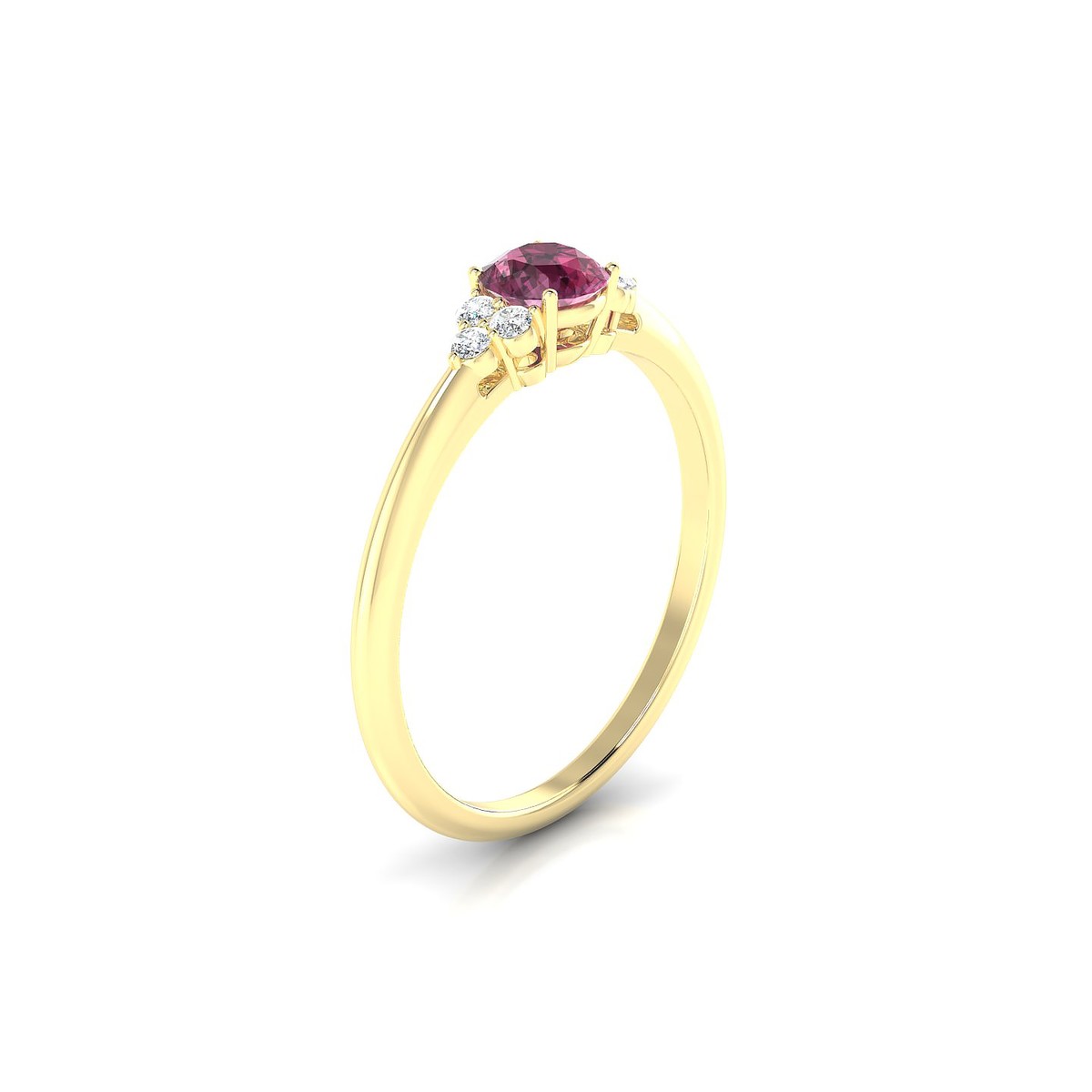 Mirage | 18k Yellow Gold 4.5 mm Round Rhodolite Ring