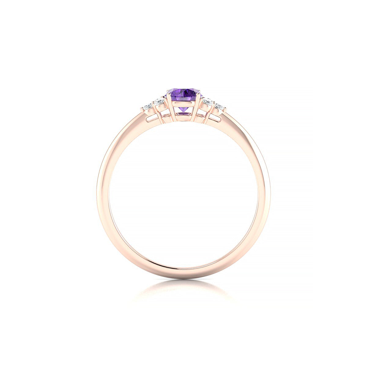 Mirage | 18k Rose Gold 4.5 mm Round Amethyst Ring