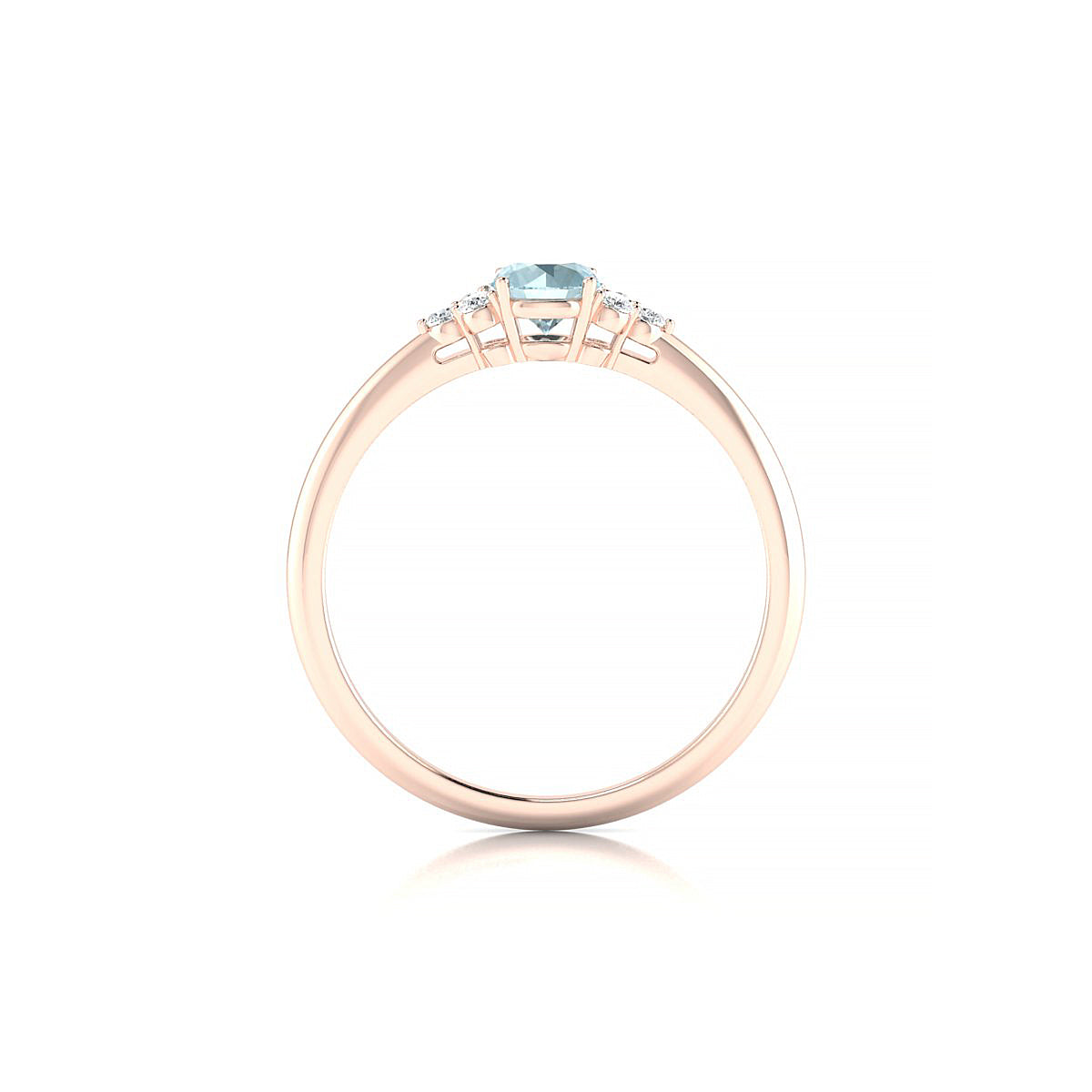 Mirage | 18k Rose Gold 4.5 mm Round Aquamarine Ring