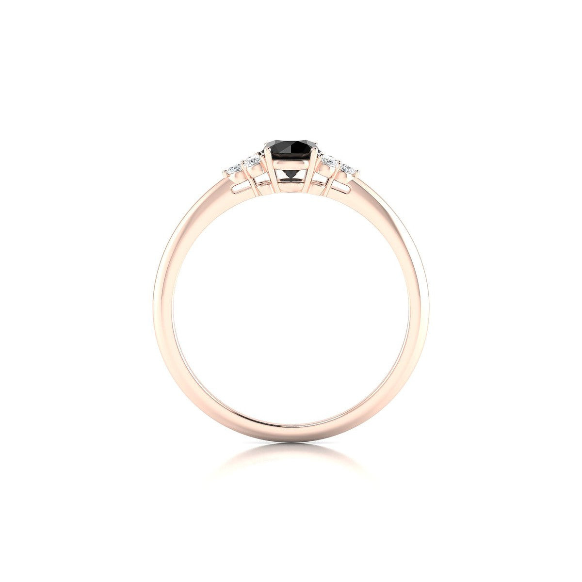 Mirage | 18k Rose Gold 4.5 mm Round Black Diamond Ring