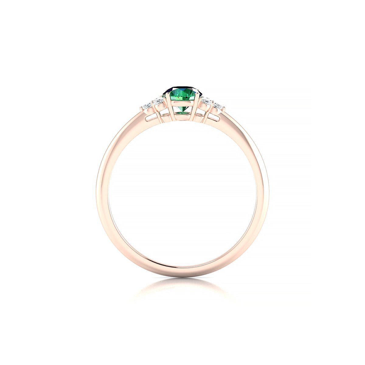 Mirage | 18k Rose Gold 4.5 mm Round Emerald Ring