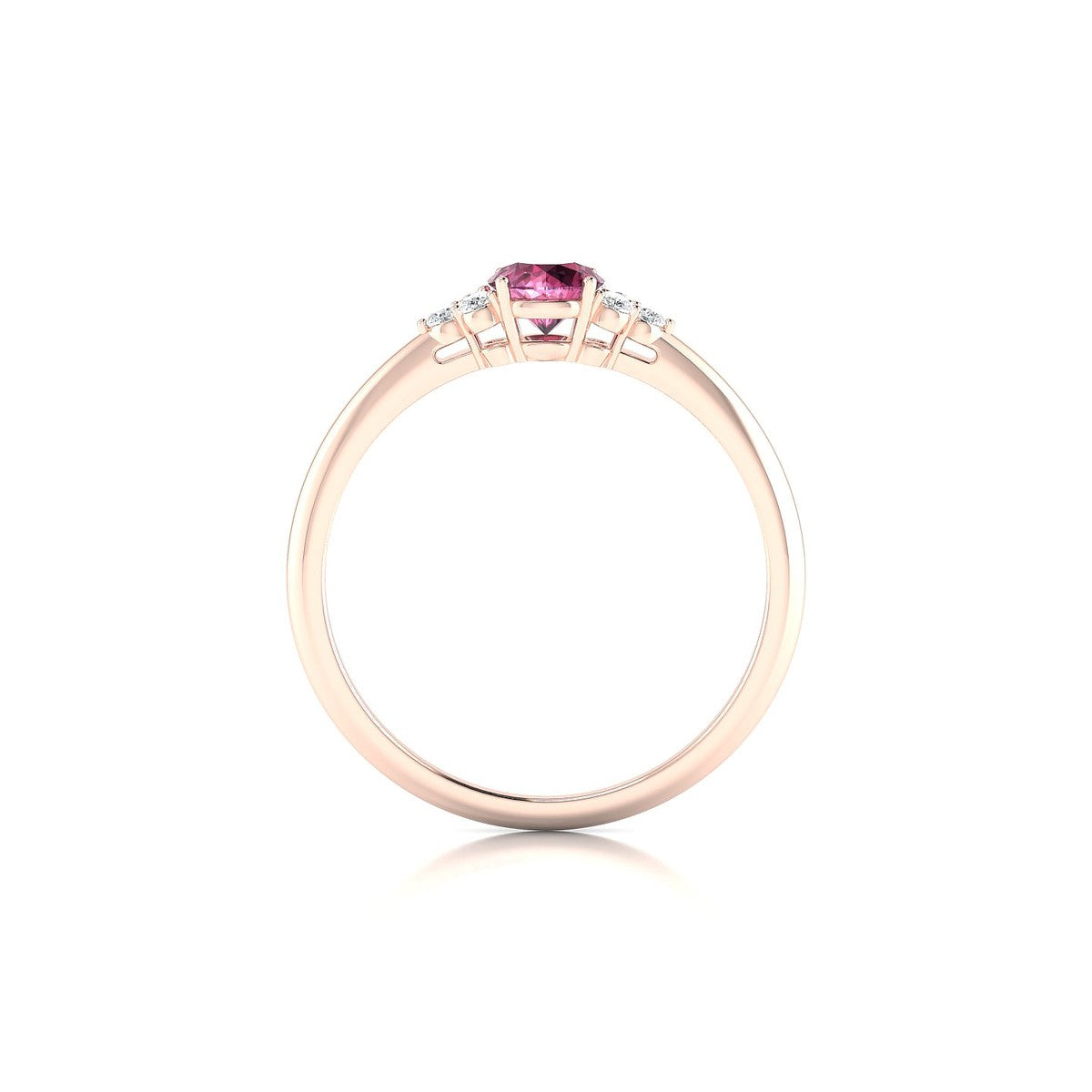 Mirage | 18k Rose Gold 4.5 mm Round Rhodolite Ring