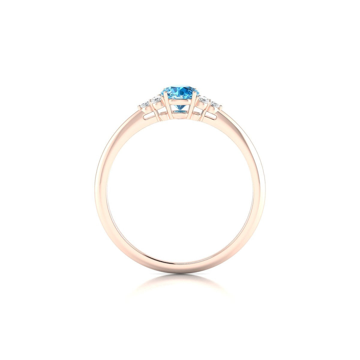 Mirage | 18k Rose Gold 4.5 mm Round Topaz Ring