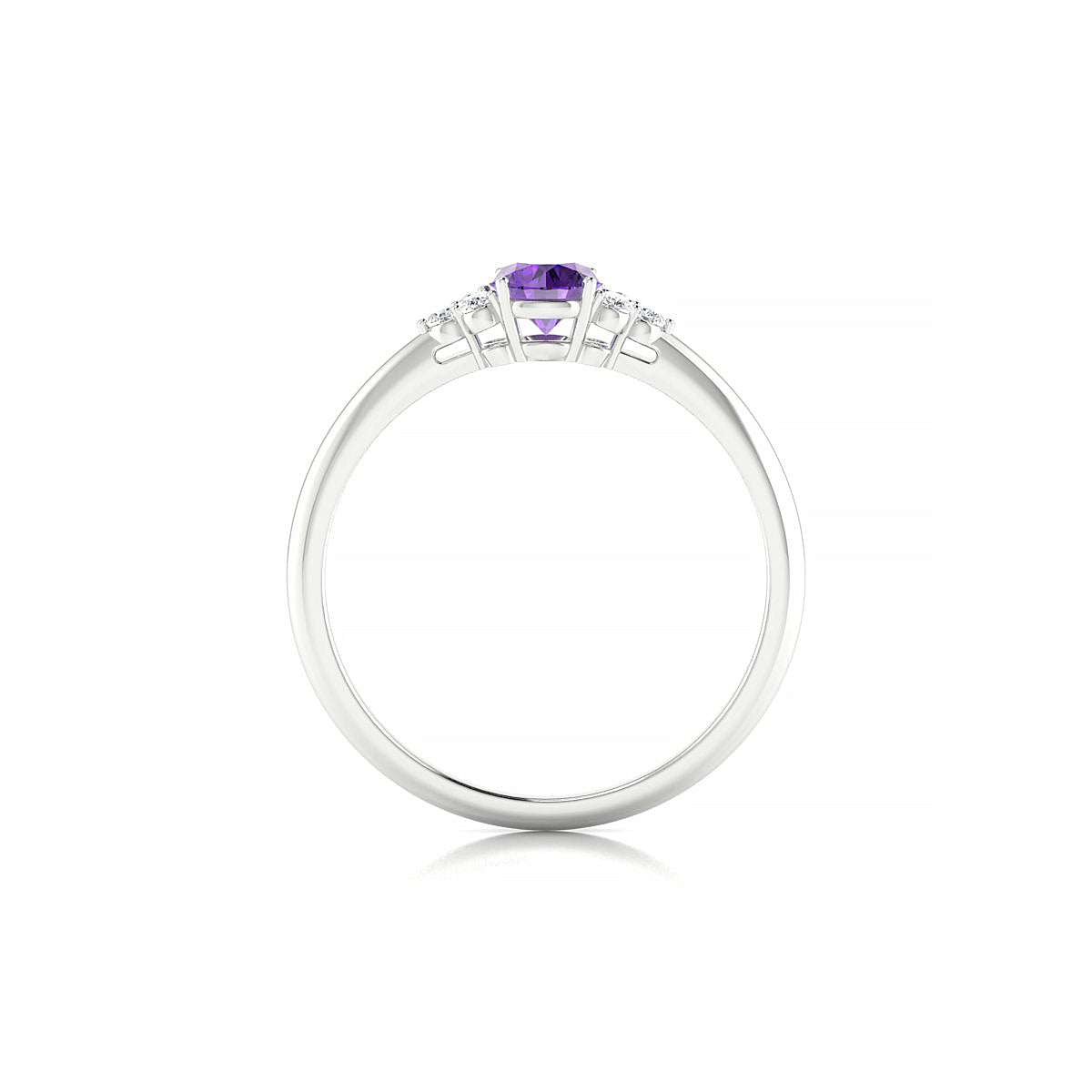 Mirage | 18k White Gold 4.5 mm Round Amethyst Ring