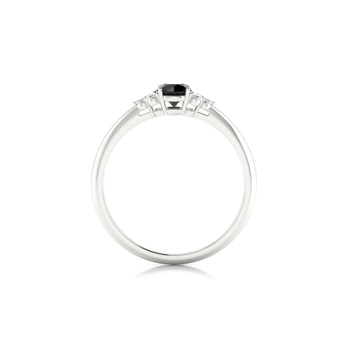 Mirage | 18k White Gold 4.5 mm Round Black Diamond Ring