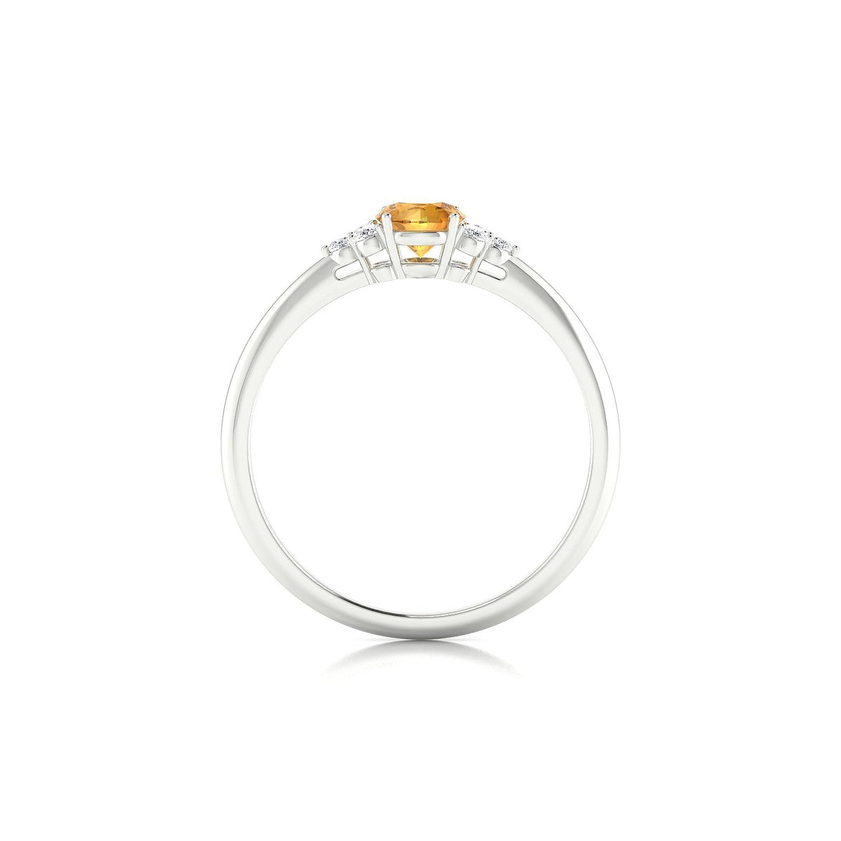 Mirage | 18k White Gold 4.5 mm Round Citrine Ring