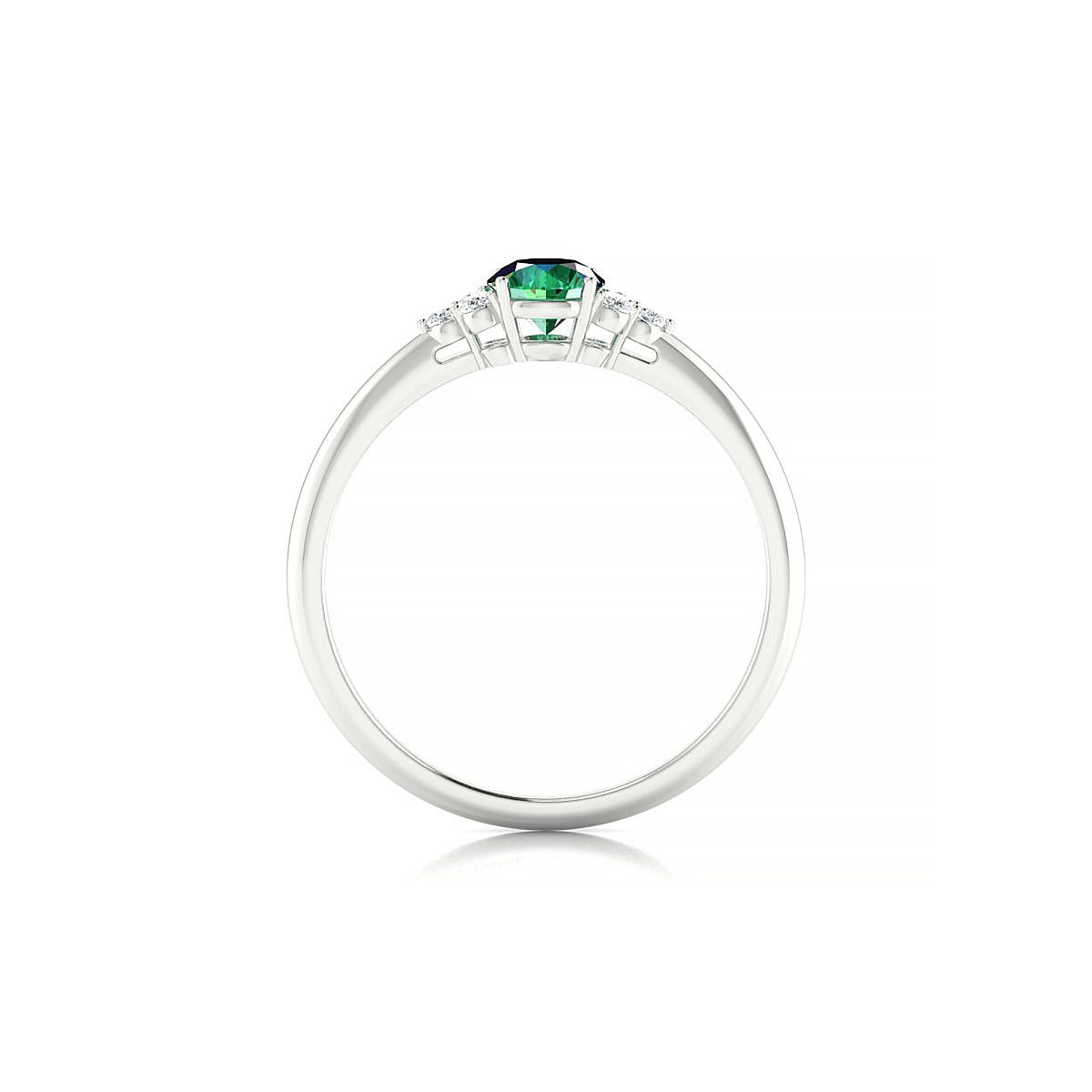 Mirage | 18k White Gold 4.5 mm Round Emerald Ring