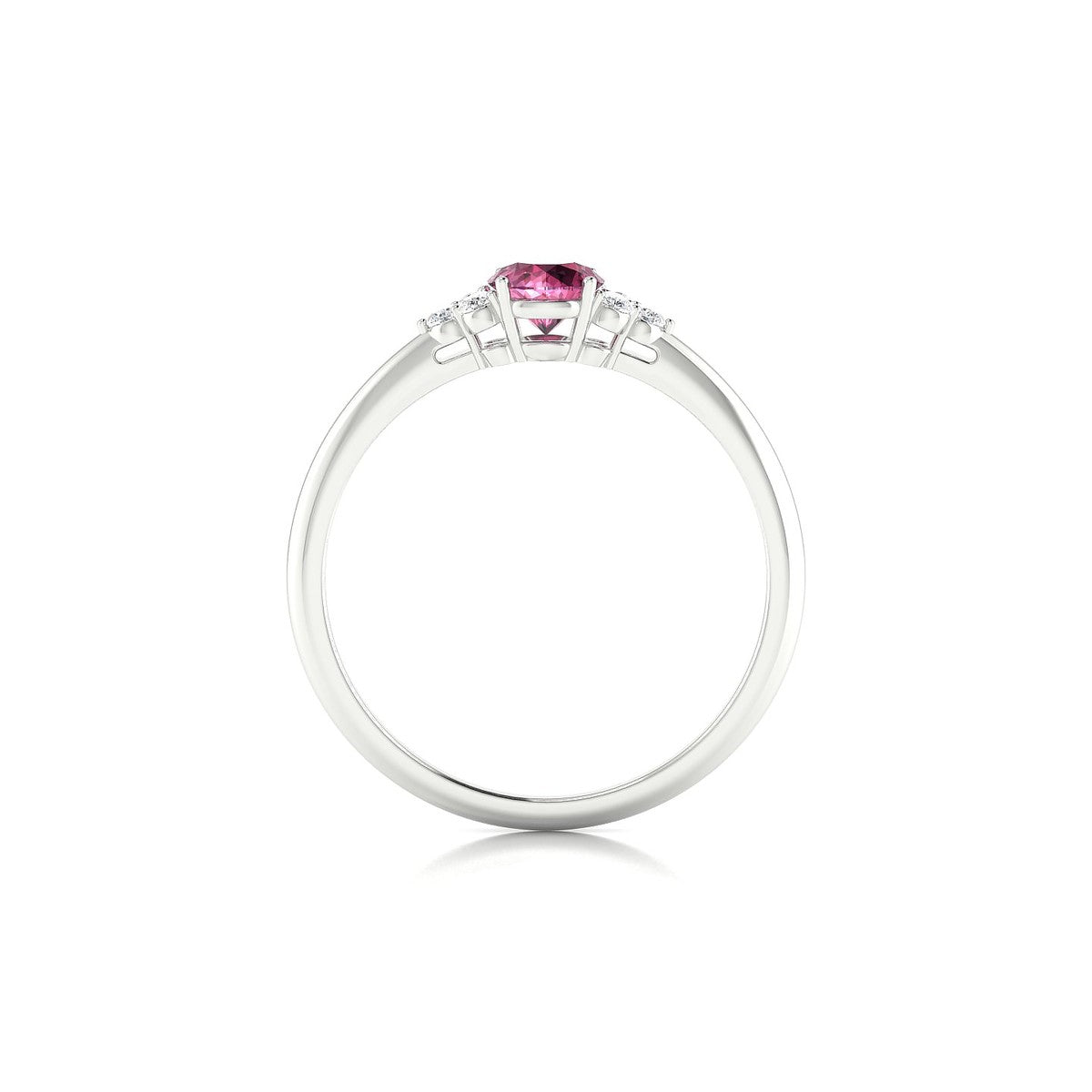 Mirage | 18k White Gold 4.5 mm Round Rhodolite Ring